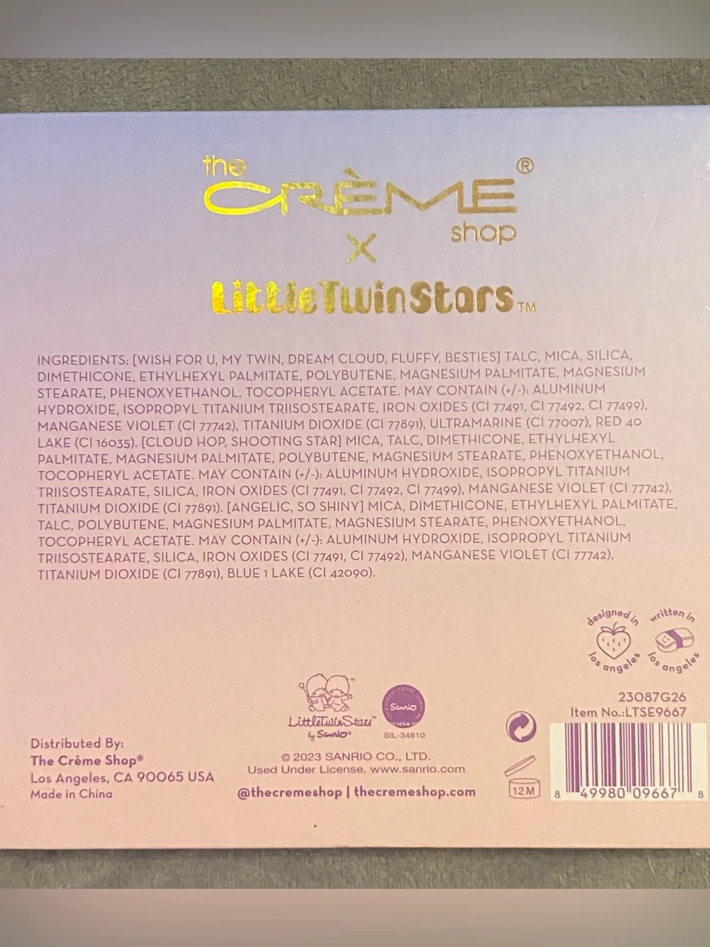 The Crème Shop x Little Twin Stars 🩷🩵Makeup ✨ Eyeshadow Palette NWT 💖